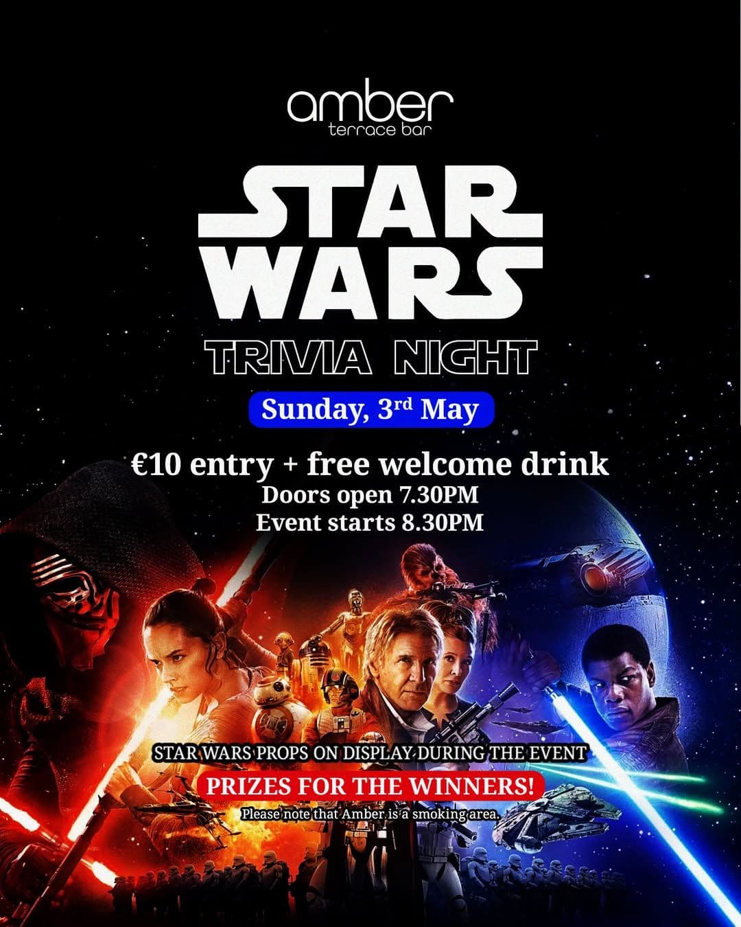 3rd May for a Star Wars Trivia Night and put your skills 