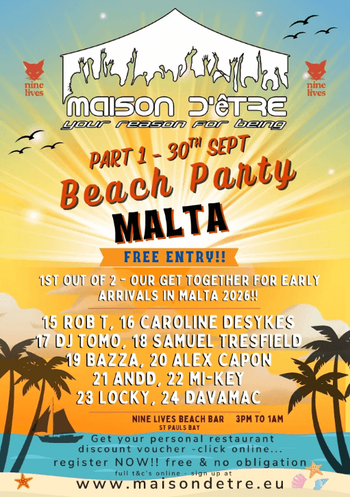 MAISON D'ÊTRE MALTA DEFECTED WEEK AT NINE LIVES