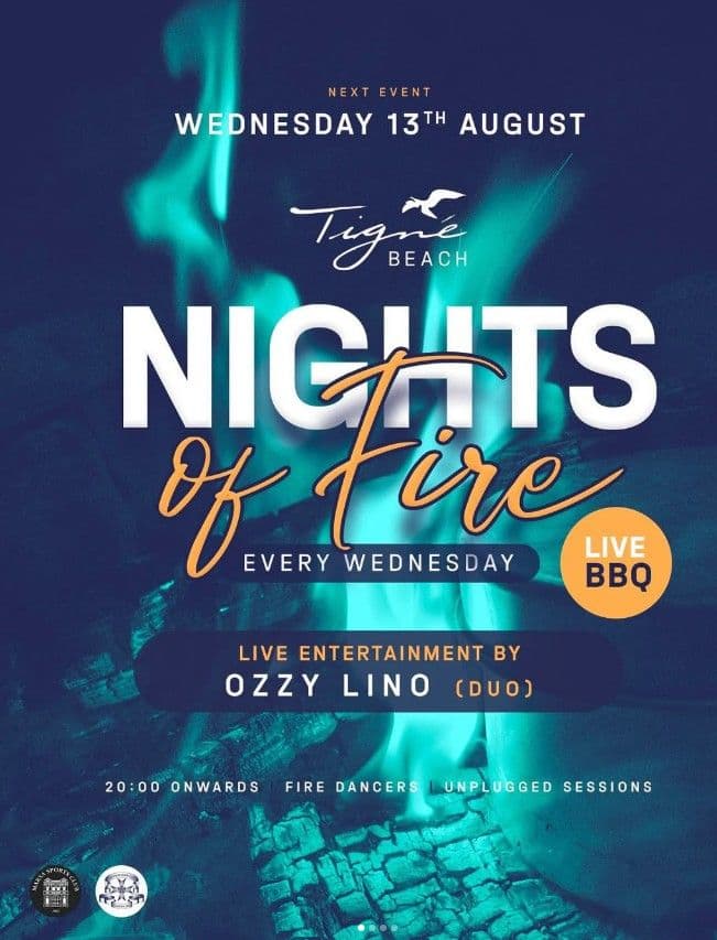 NIGHT OF FIRE AT TIGNÉ BEACH CLUB