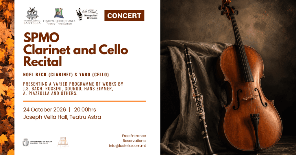 SPMO CLARINET AND CELLO RECITAL AT TEATRU ASTRA GOZO